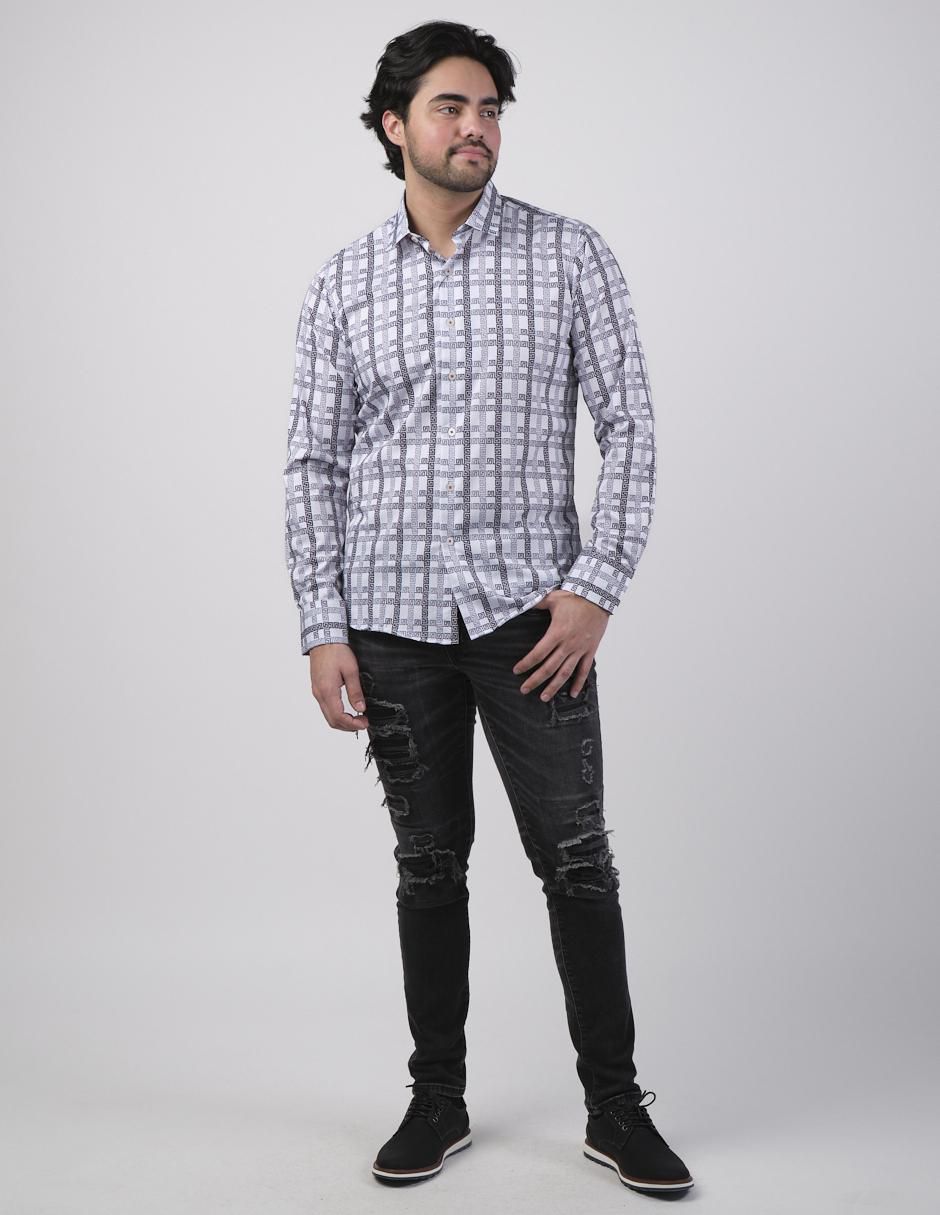 Camisa casual manga larga para hombre 3