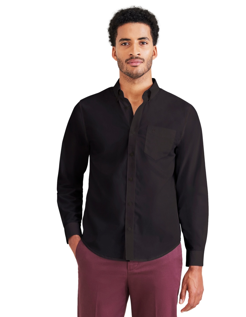 Camisa casual de algodón manga larga para hombre 1