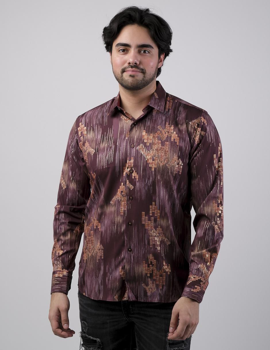 Camisa casual manga larga para hombre
