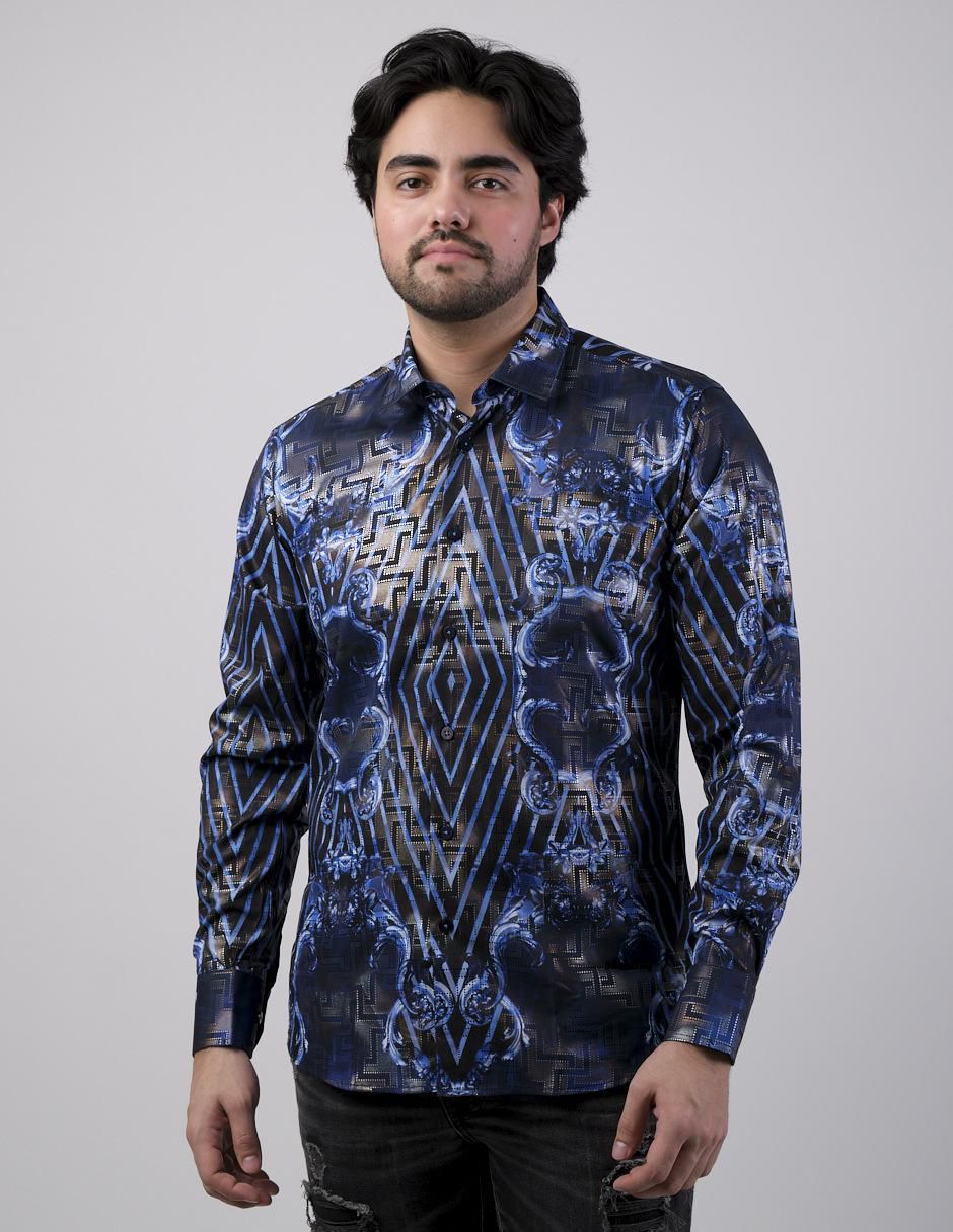 Camisa casual manga larga para hombre