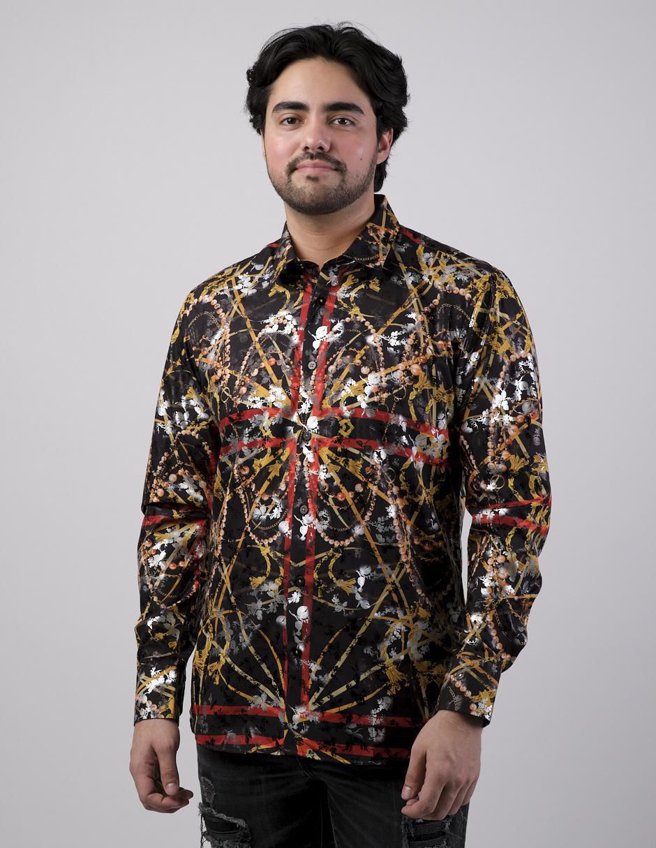 Camisa casual manga larga para hombre