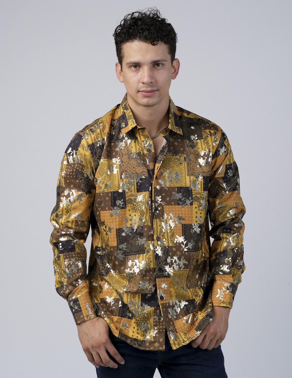 Camisa casual manga larga para hombre