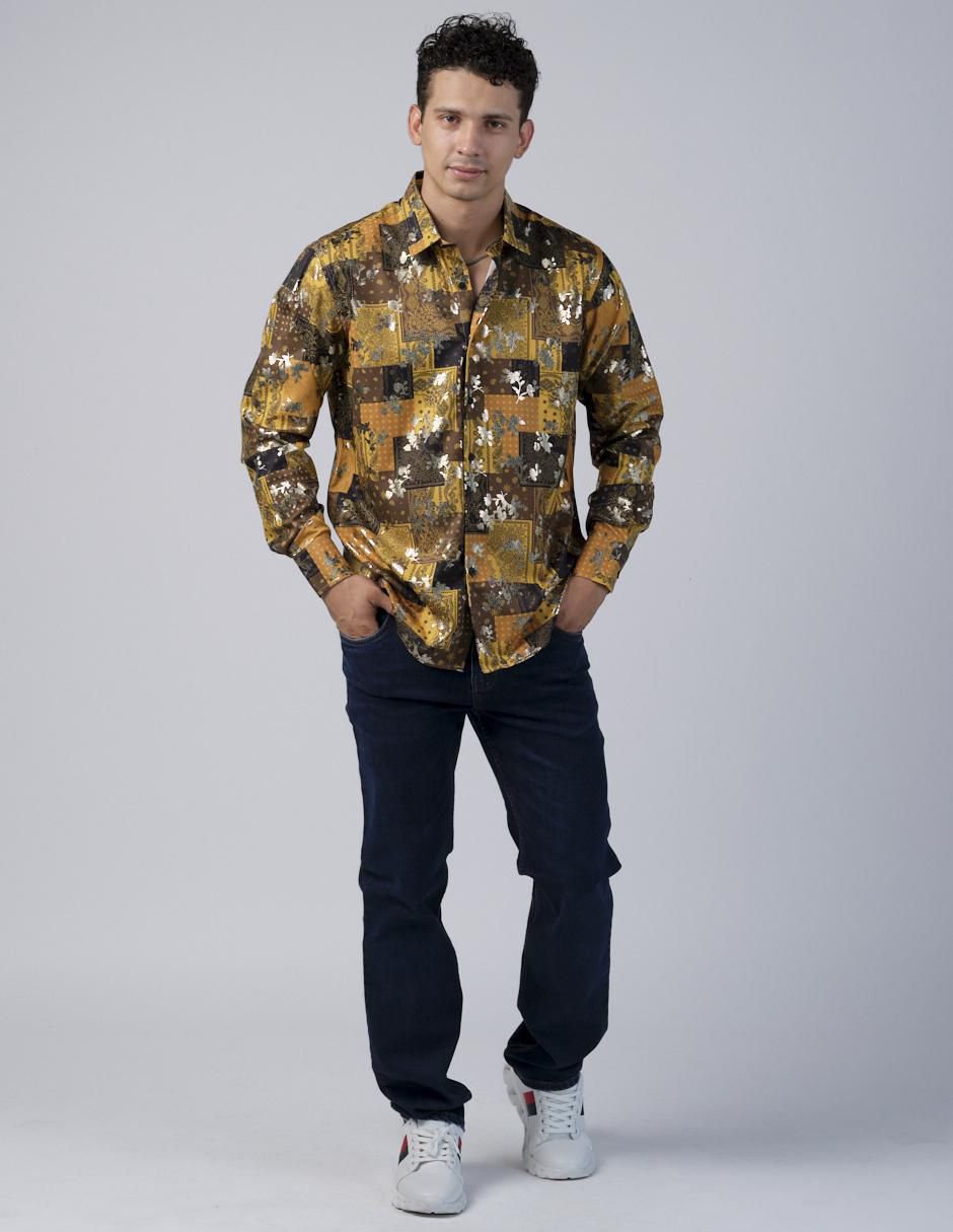 Camisa casual manga larga para hombre 3