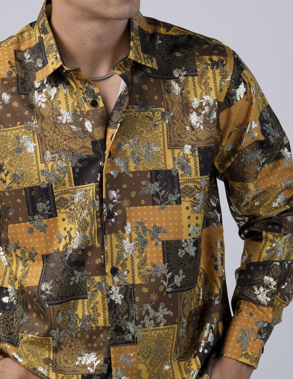 Camisa casual manga larga para hombre 4