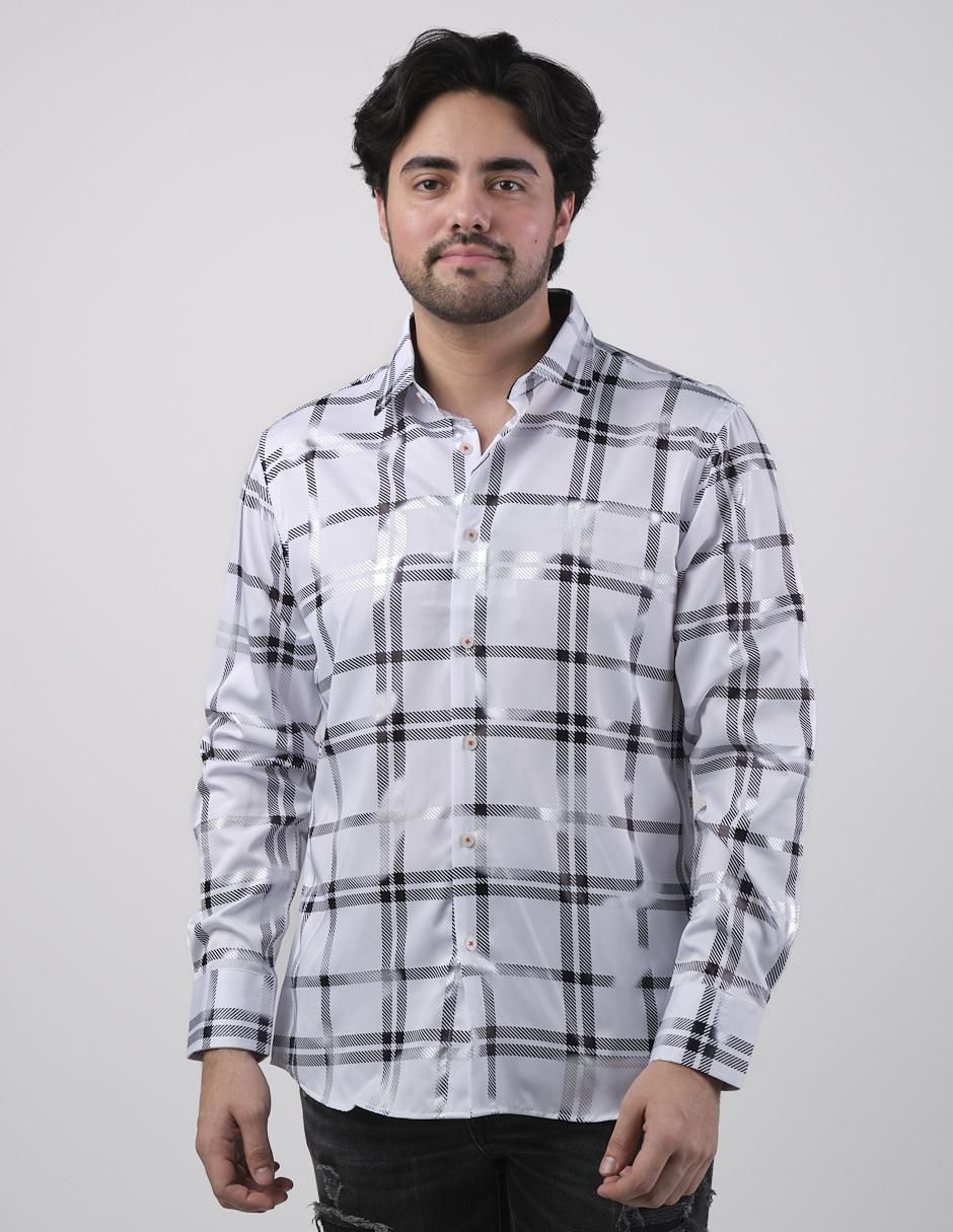 Camisa casual manga larga para hombre