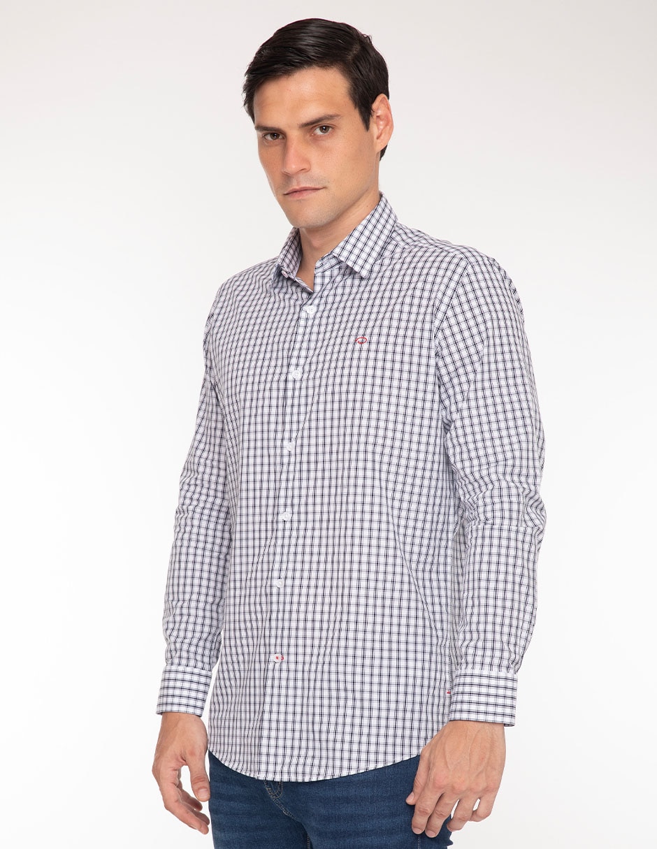 Camisa casual de algodón manga larga para hombre 1