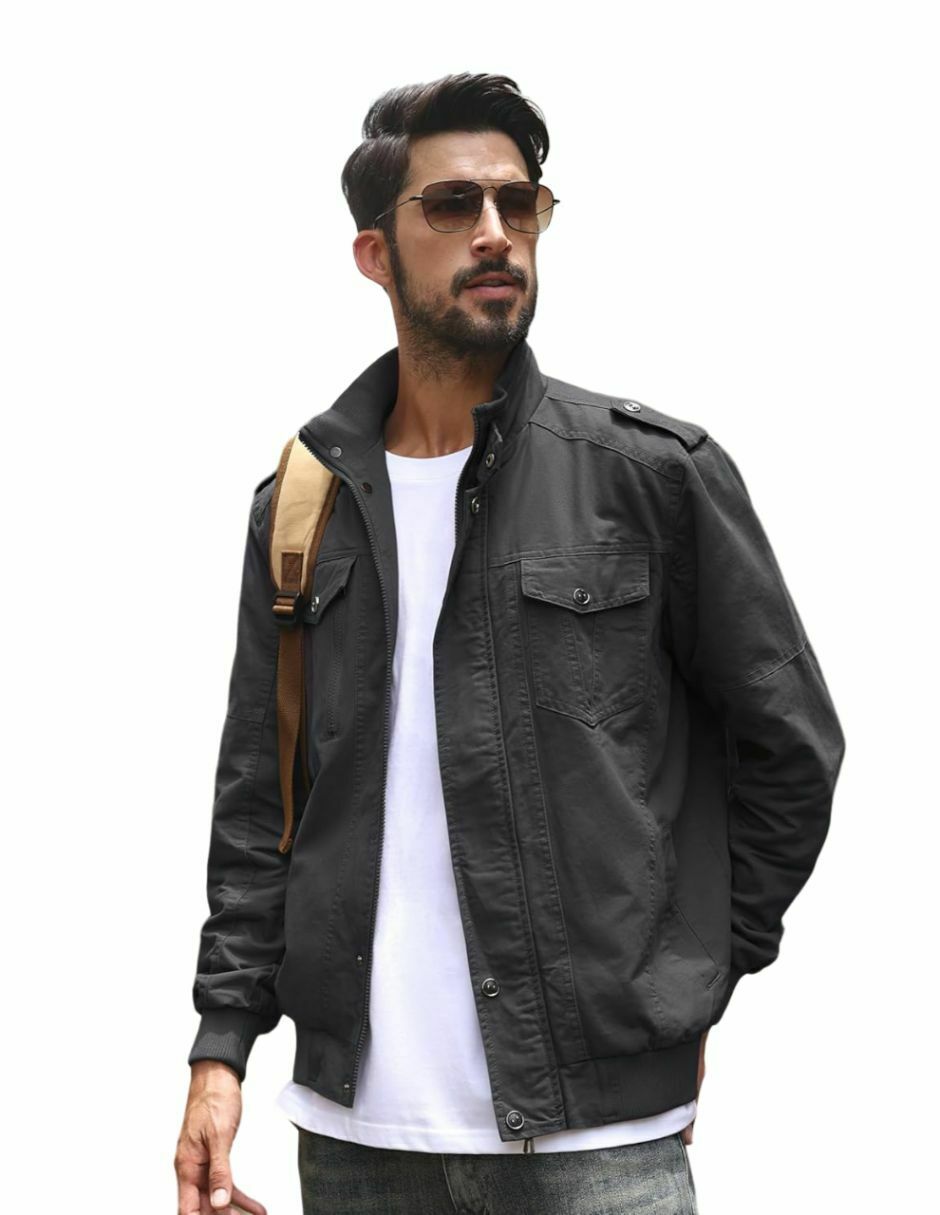 Chamarra impermeable con bolsillos para hombre 1