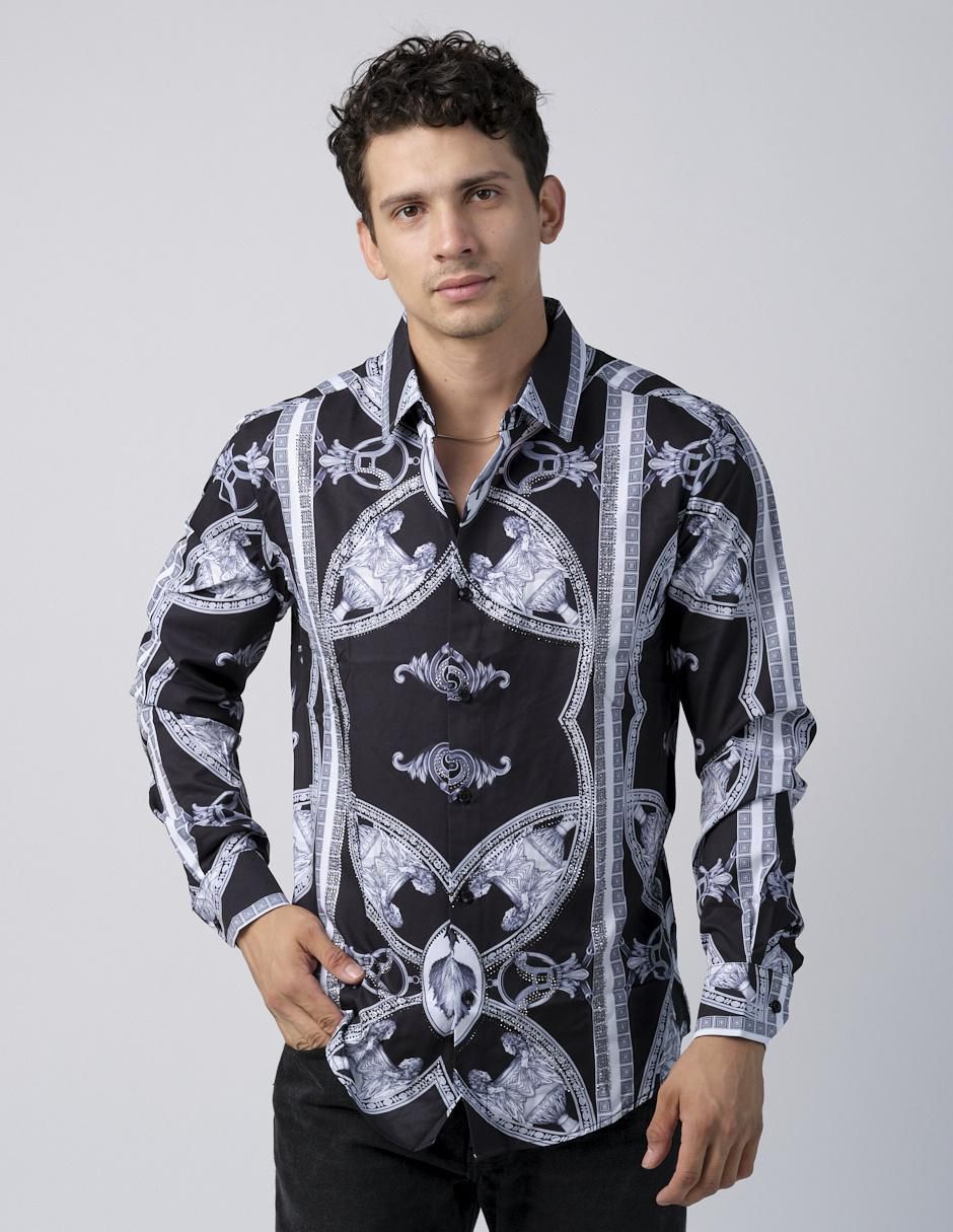 Camisa casual manga larga para hombre