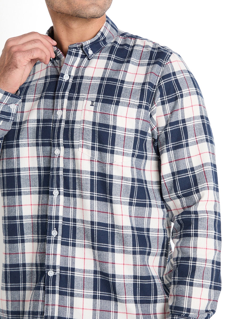 Camisa casual de algodón manga larga para hombre 4