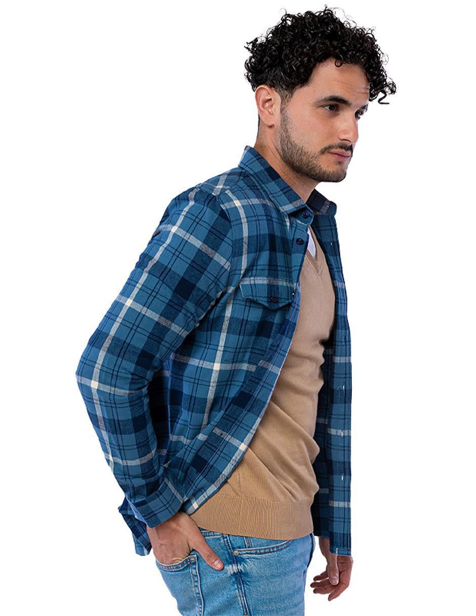 Camisa casual de algodón manga larga para hombre 2