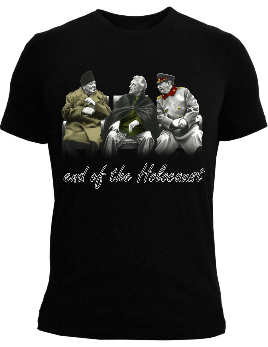 Playera Roosevelt Churchill Stalin anti Nazi Hitler cuello redondo para hombre 2