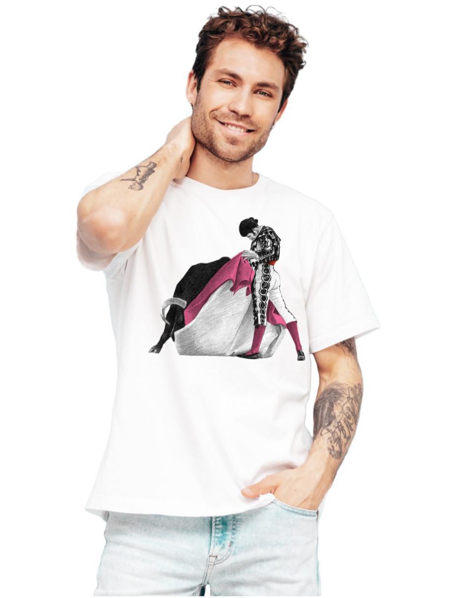 Playera taurina fiesta brava toros verónica cuello redondo para hombre