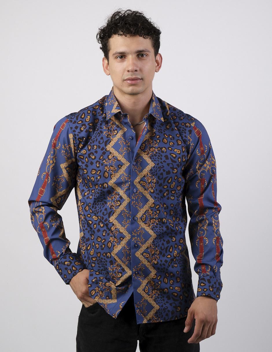 Camisa casual de algodón manga larga para hombre