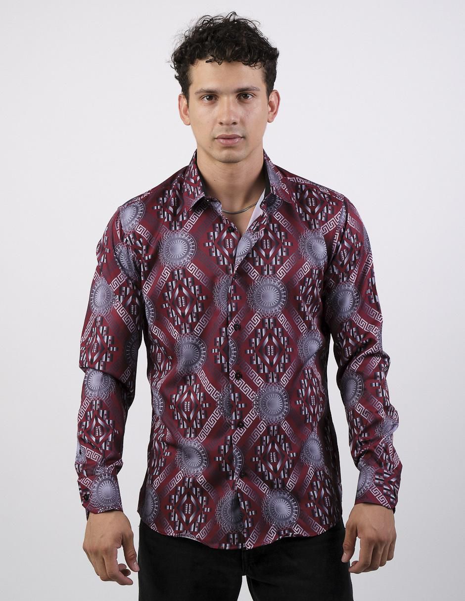 Camisa casual de algodón manga larga para hombre