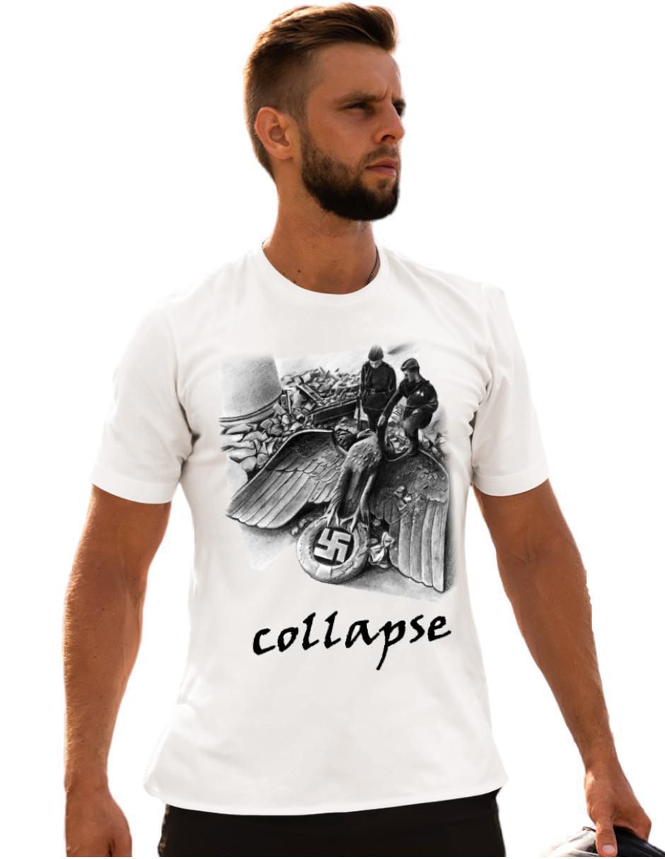 Playera Alta Gama Colapso de Alemania Nazi Hitler cuello redondo para hombre