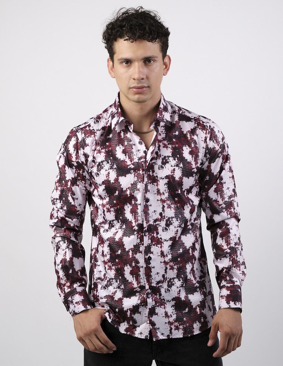 Camisa casual de algodón manga larga para hombre