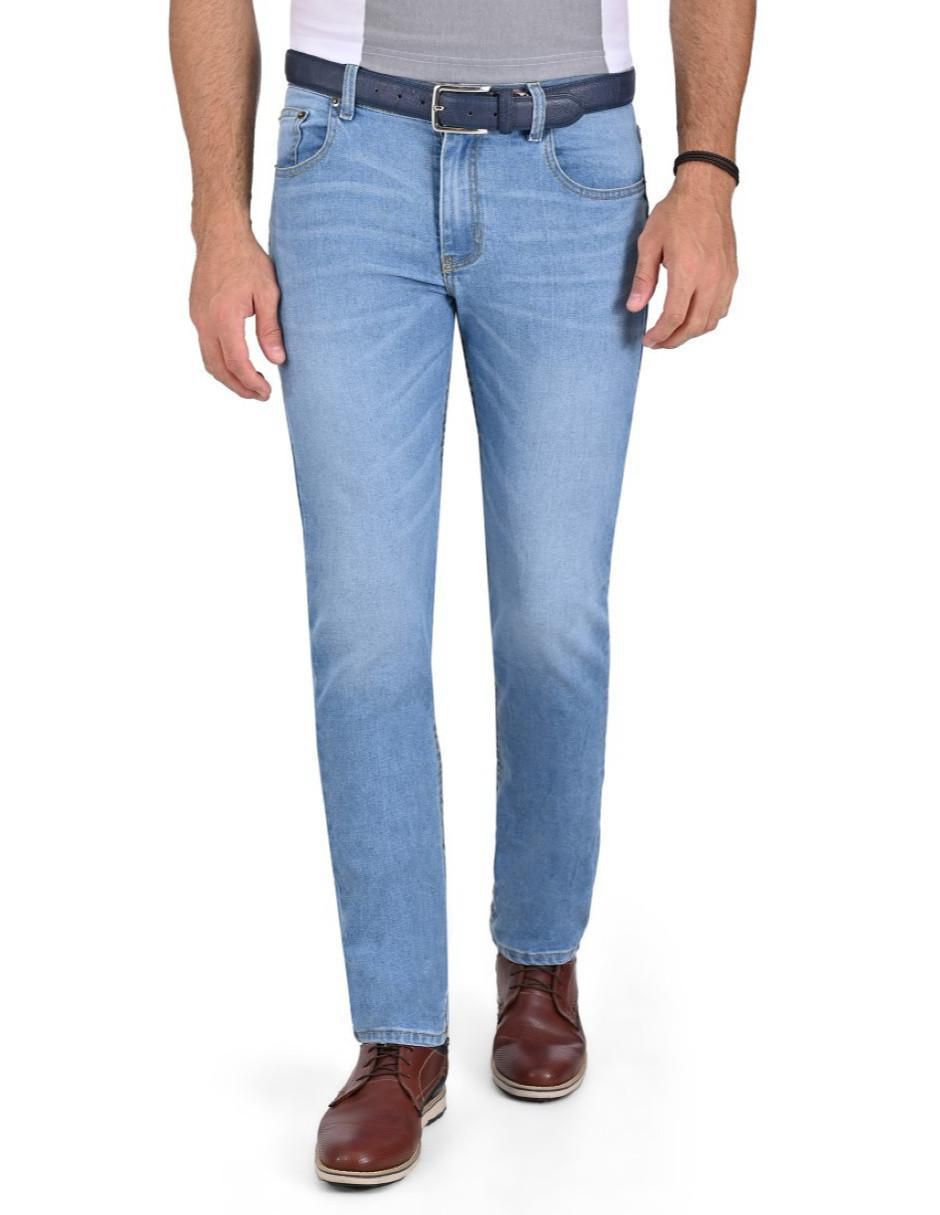 Jeans slim lavado whisker para hombre