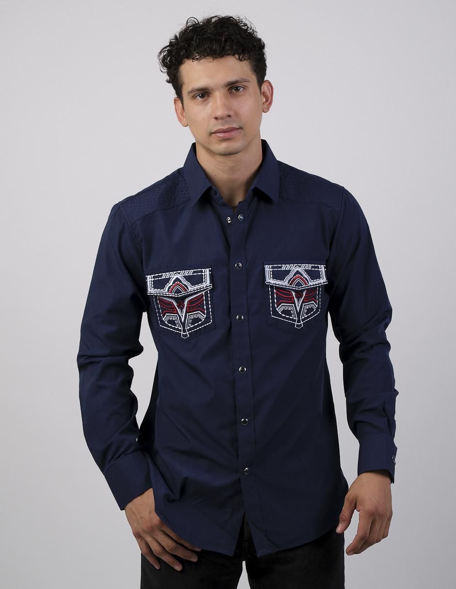 Camisa casual manga larga para hombre
