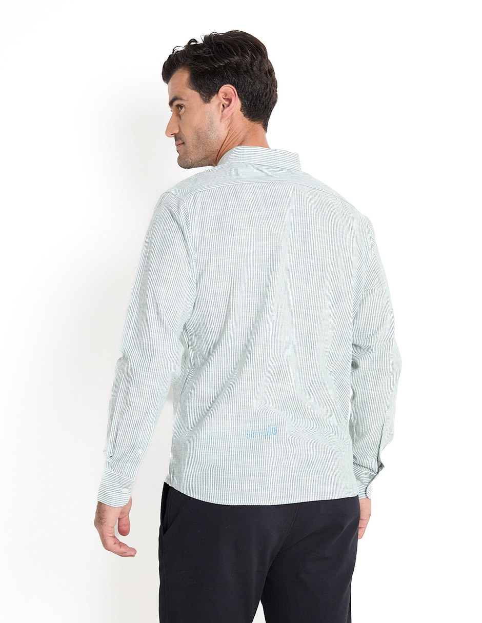 Camisa casual manga larga para hombre 2