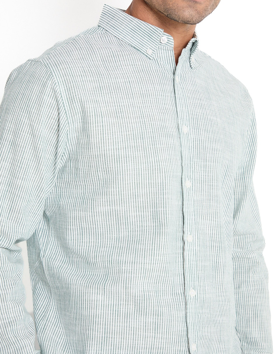 Camisa casual manga larga para hombre 4