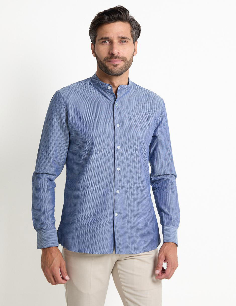 Camisa casual de algodón manga larga para hombre 1
