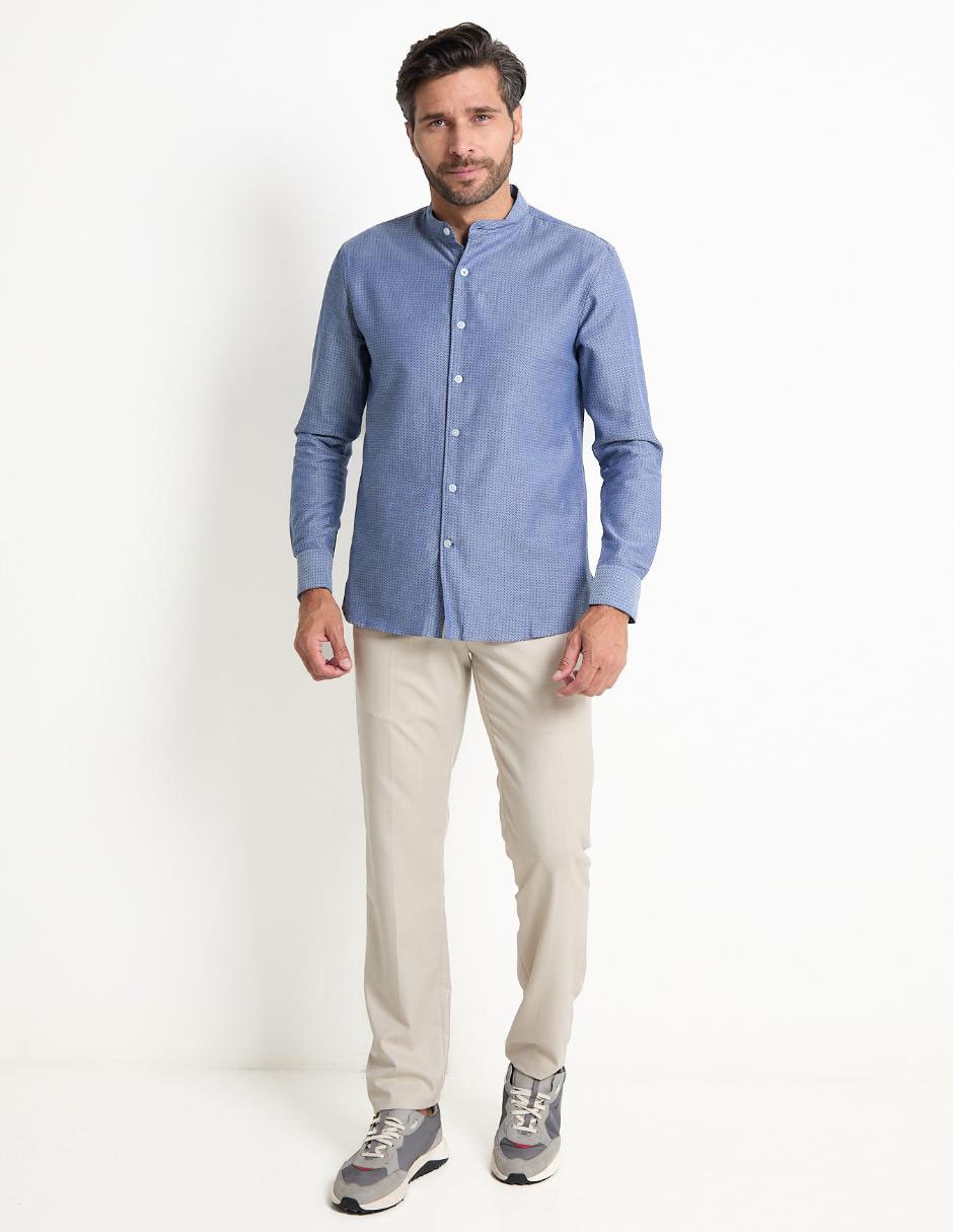 Camisa casual de algodón manga larga para hombre