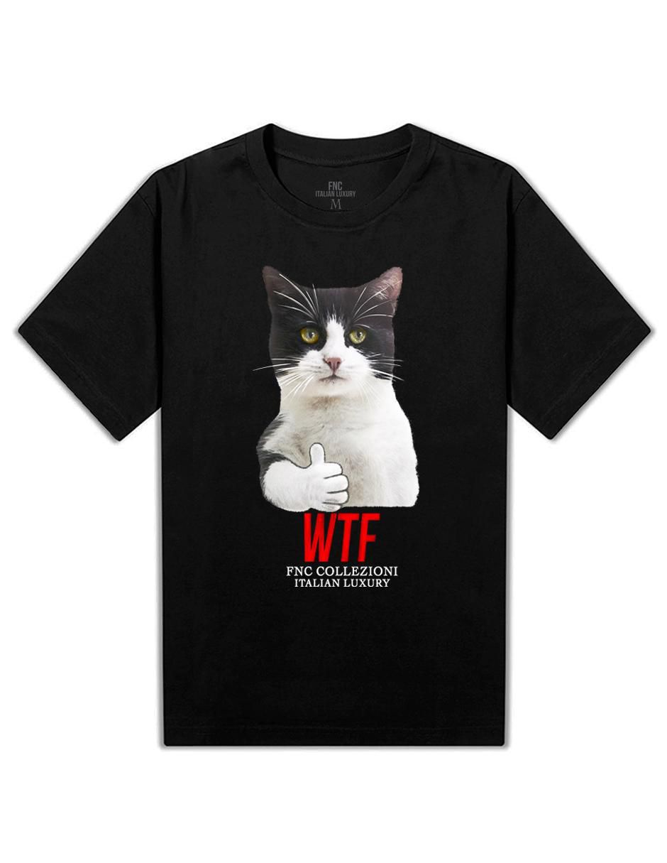 Playera Gato WTF cuello redondo para hombre 2