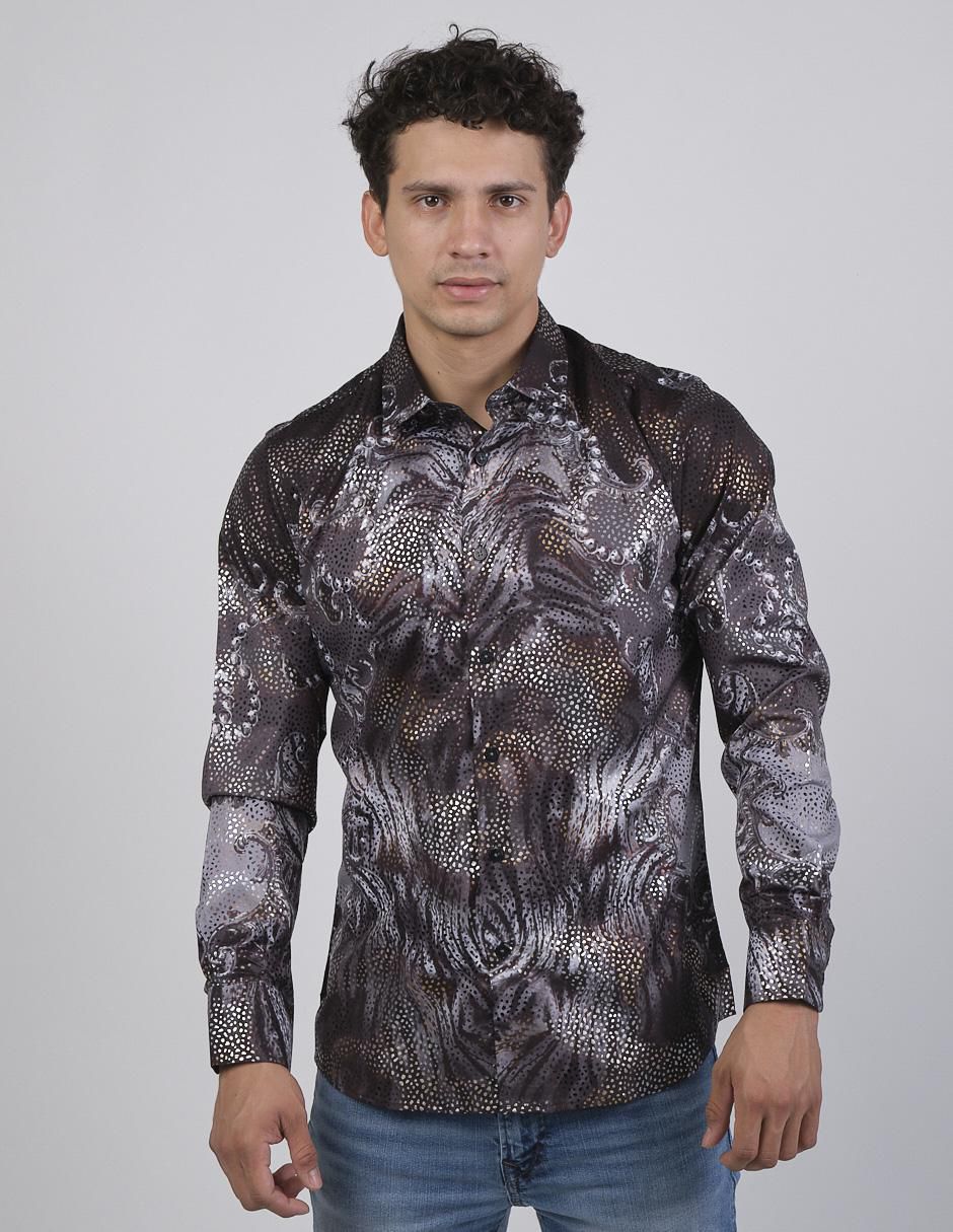 Camisa casual manga larga para hombre