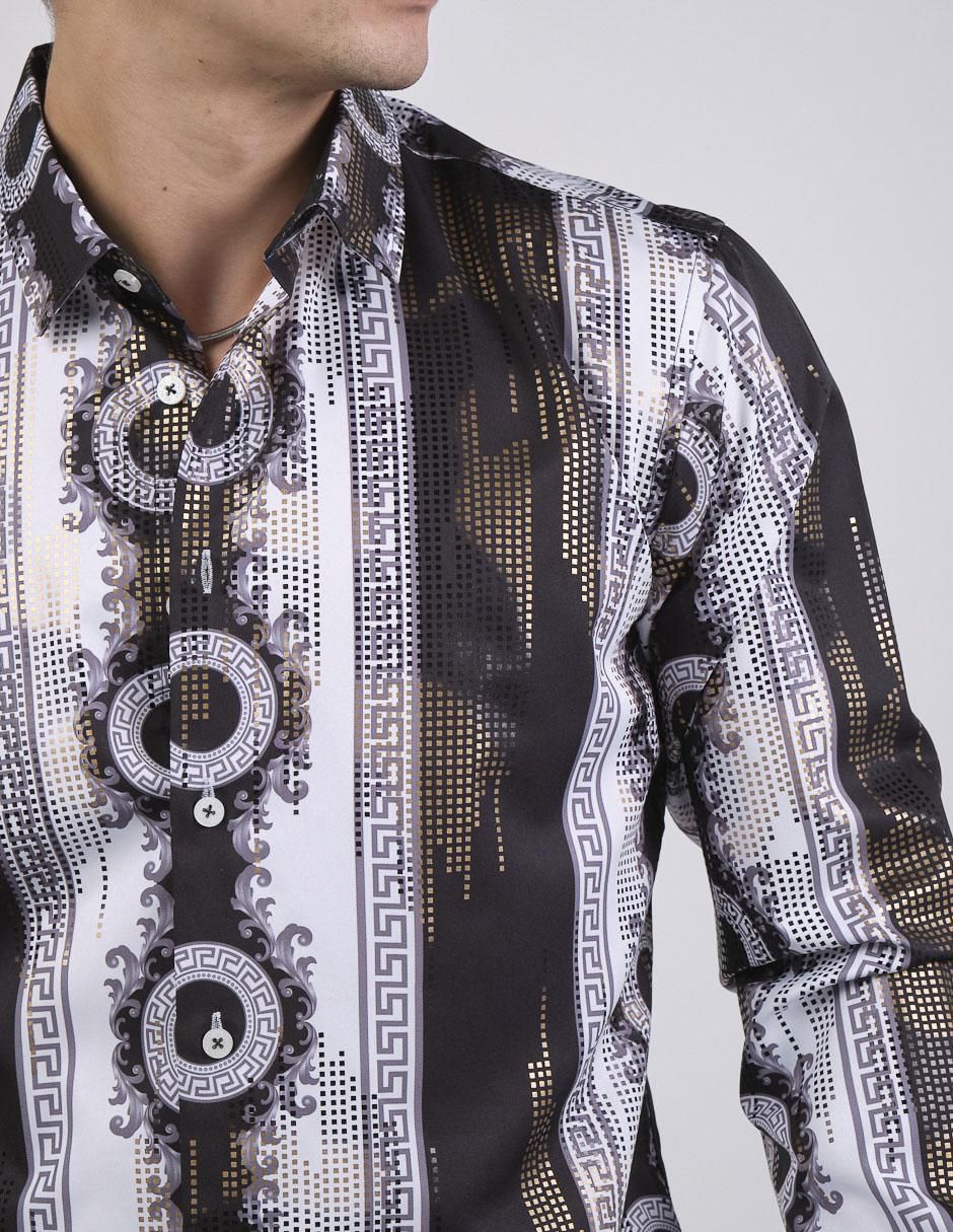 Camisa casual manga larga para hombre 4
