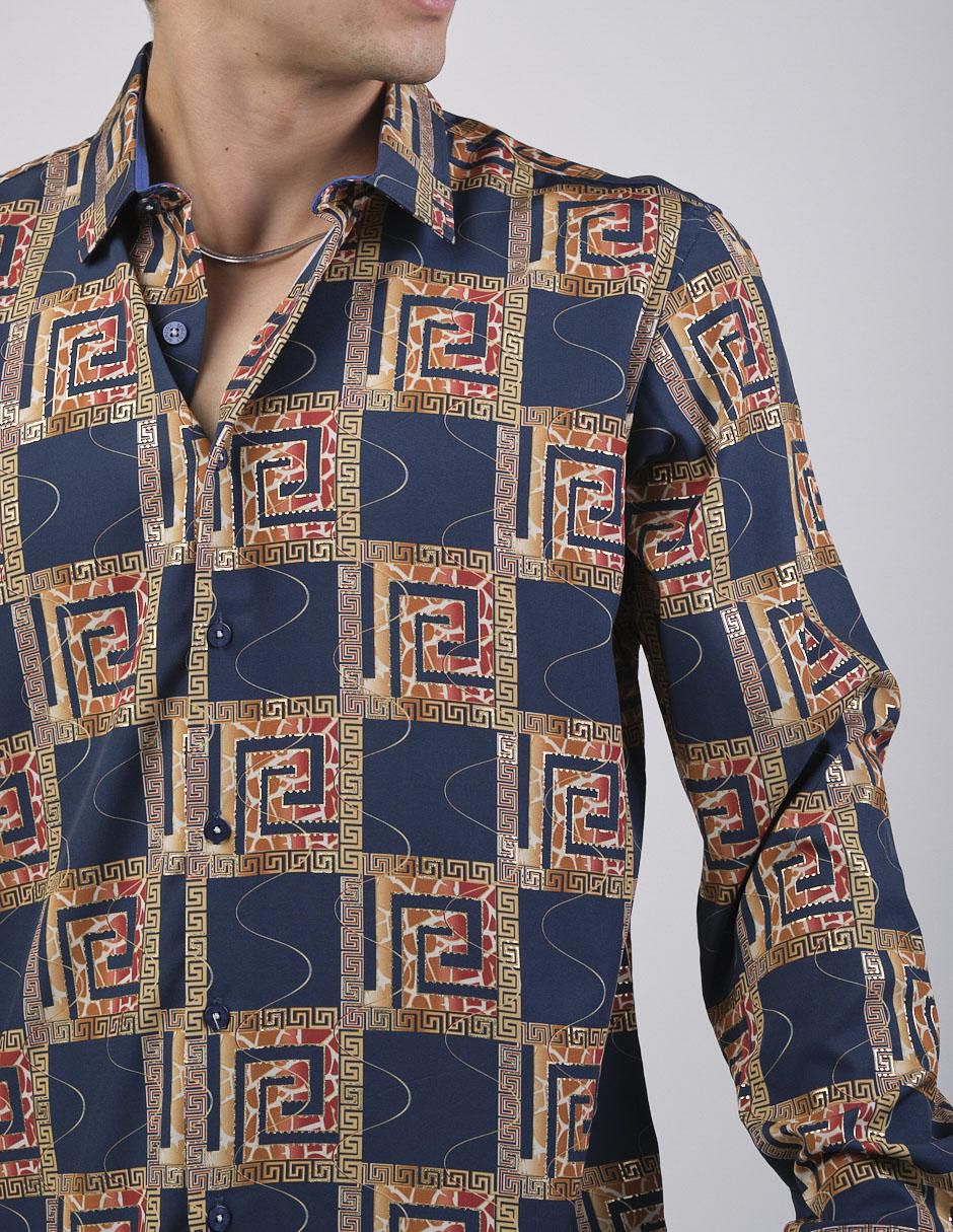 Camisa casual manga larga para hombre 4