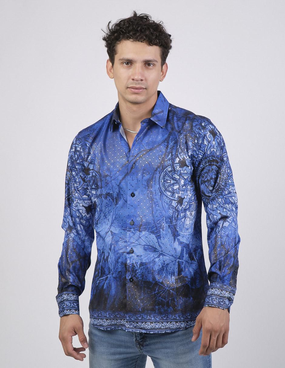 Camisa casual manga larga para hombre