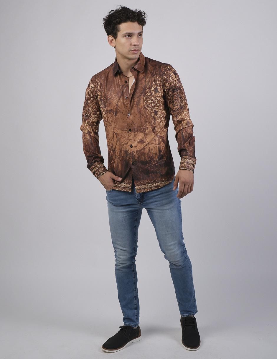"camisa/sobrecamisa" casual benziny "de" (si aplica) poliéster y algodón "manga" larga "para hombre"
