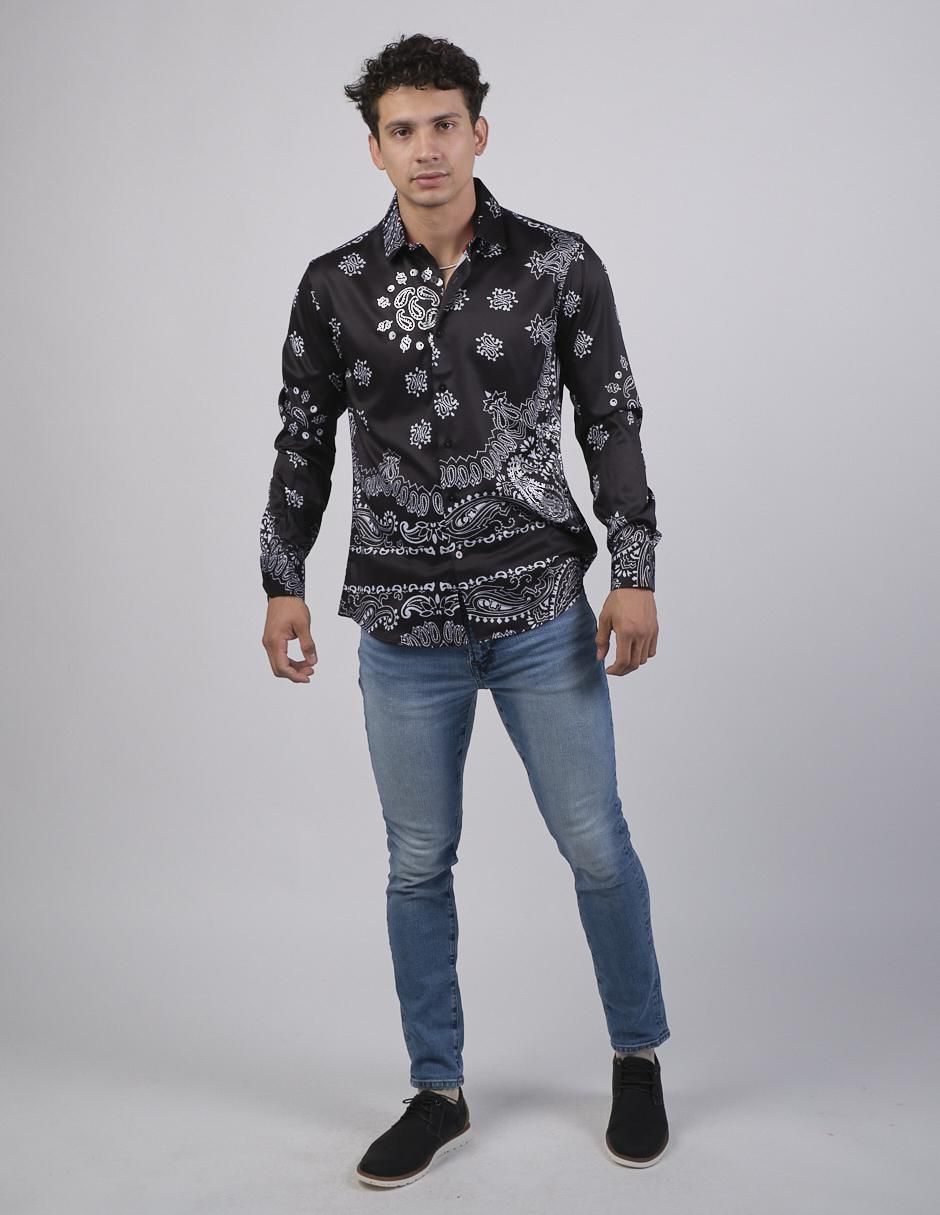 "camisa/sobrecamisa" casual benziny "de" (si aplica) poliéster y algodón "manga" larga "para hombre"