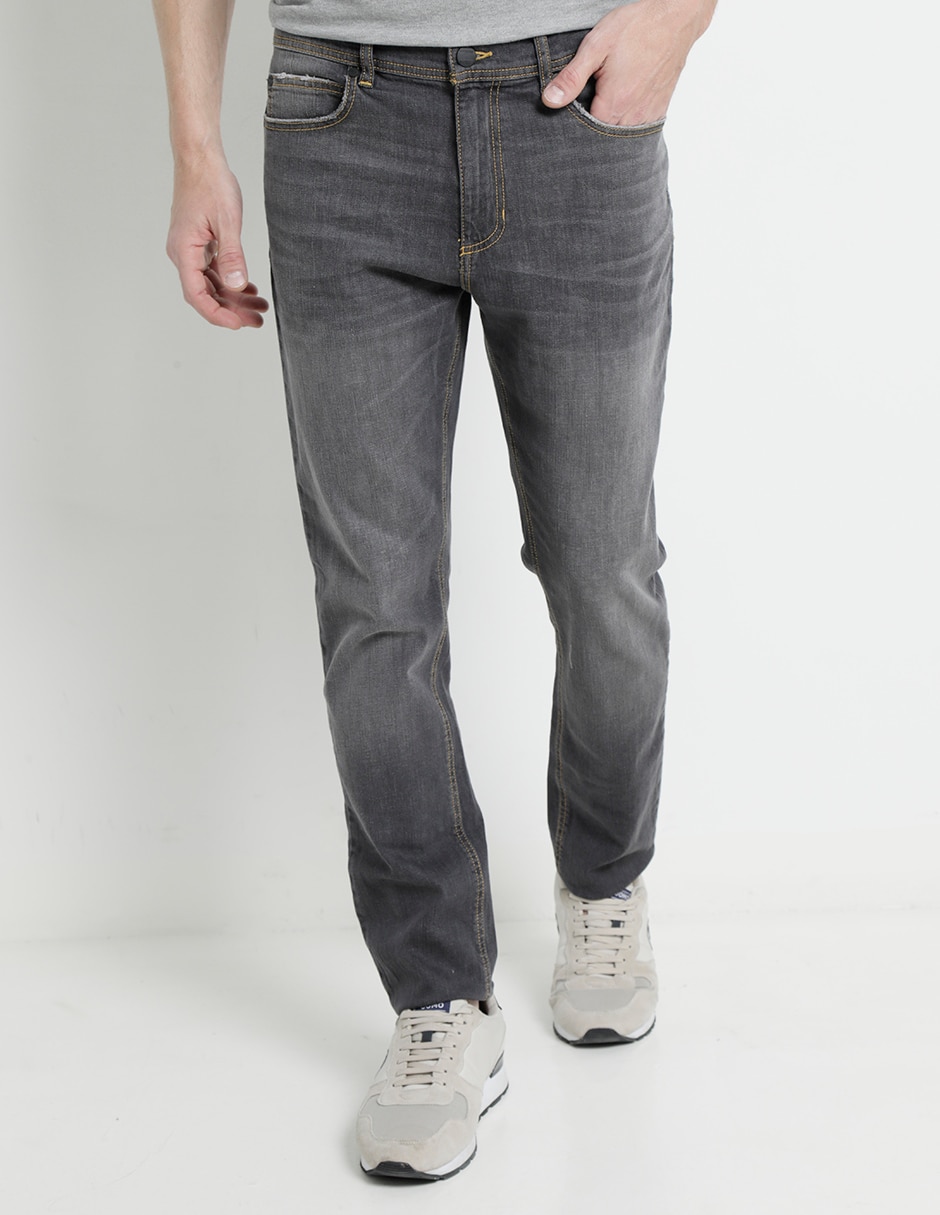 Jeans straight Ossian deslavado para hombre 1