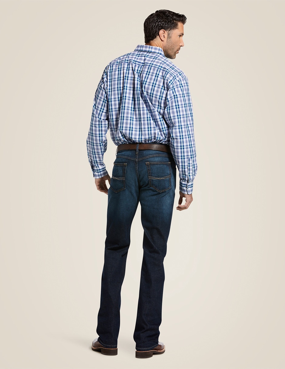 Jeans bota lavado deslavado para hombre 2