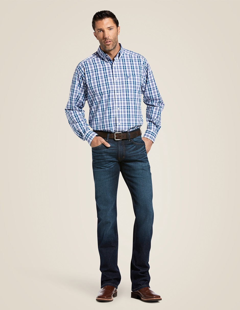 Jeans bota lavado deslavado para hombre 3