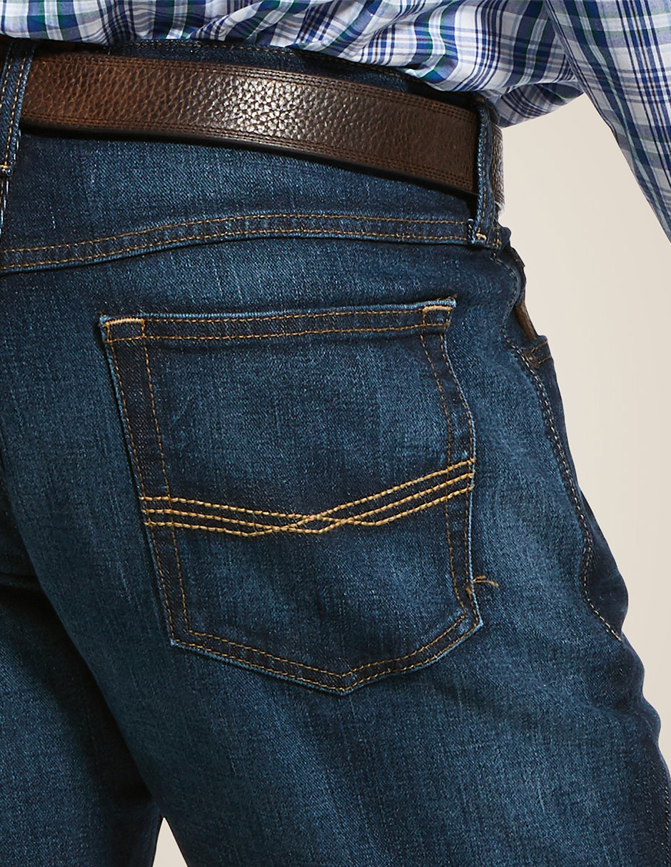 Jeans bota lavado deslavado para hombre 4