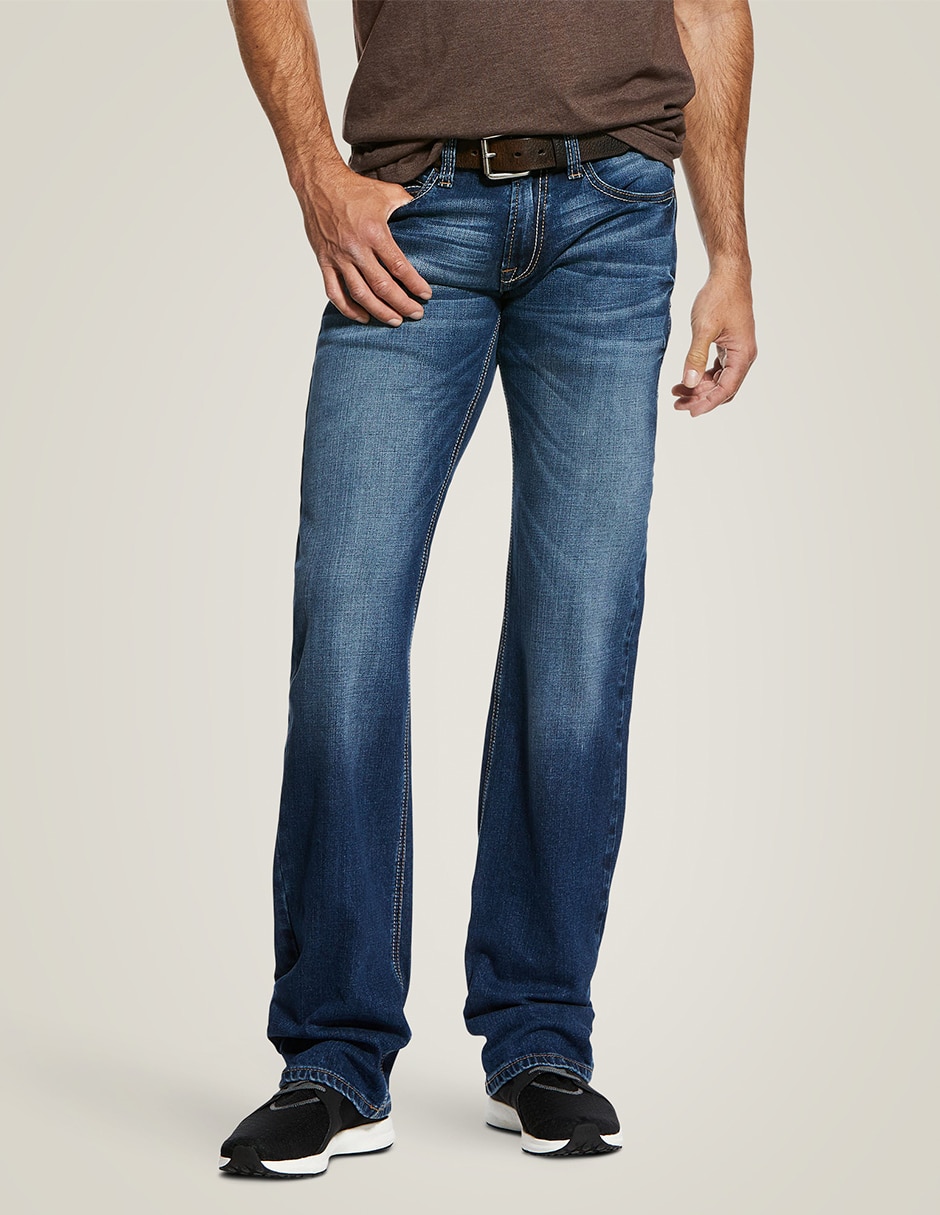 Jeans bota deslavado para hombre