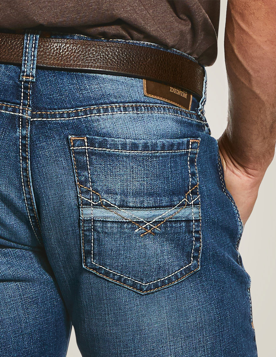 Jeans bota deslavado para hombre 4
