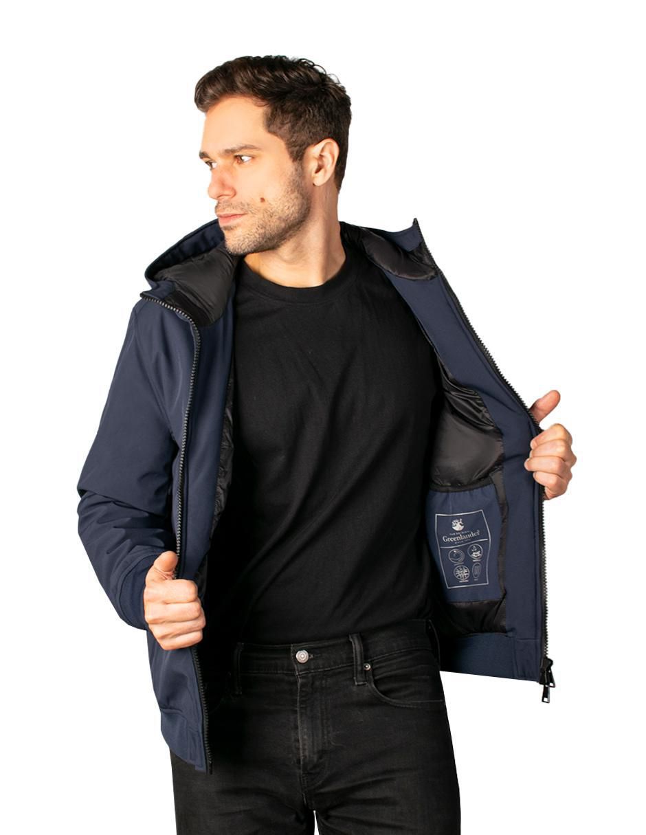 Chamarra casual Greenlander con capucha para hombre