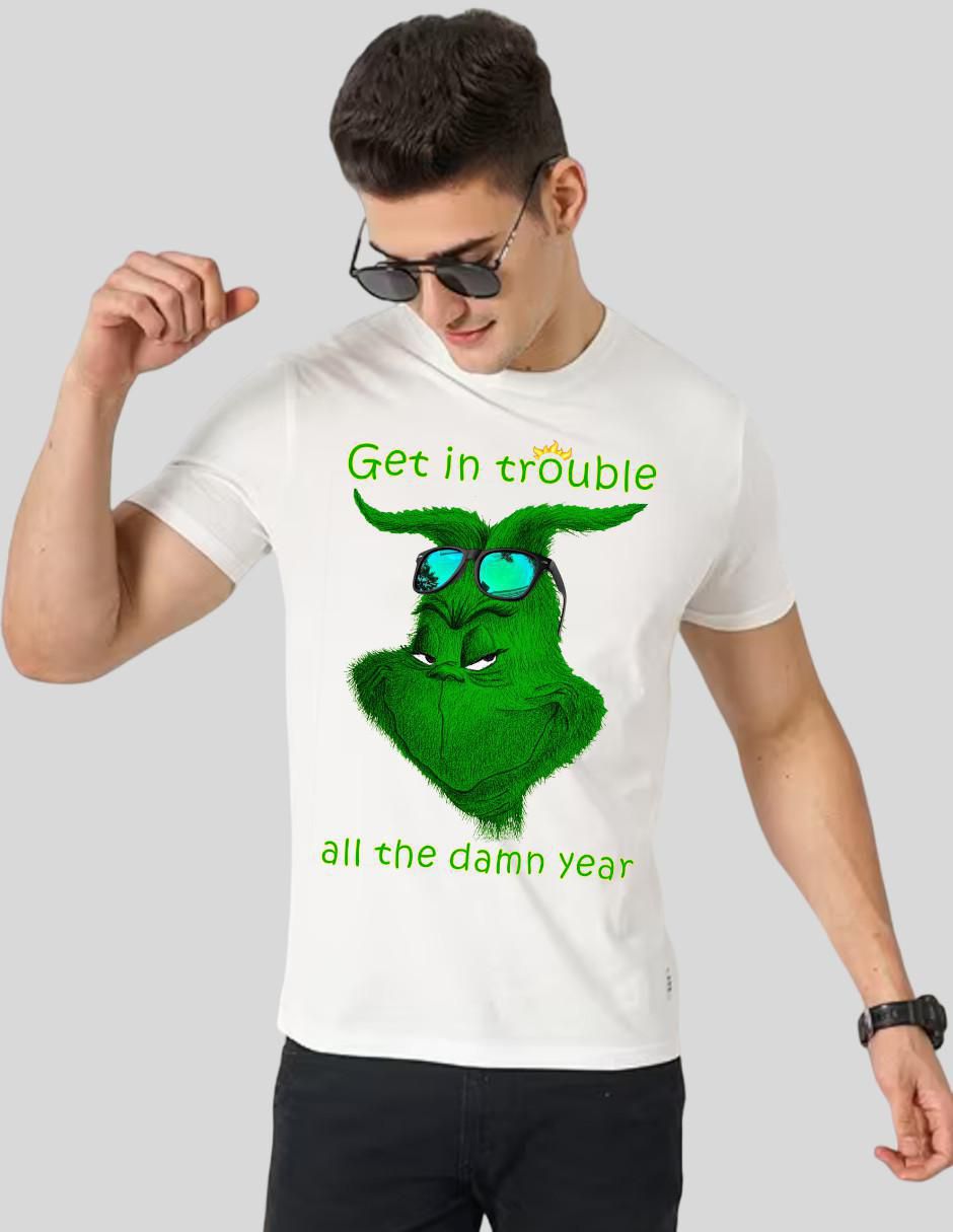 Playera slim Grinch For All Year cuello redondo para hombre
