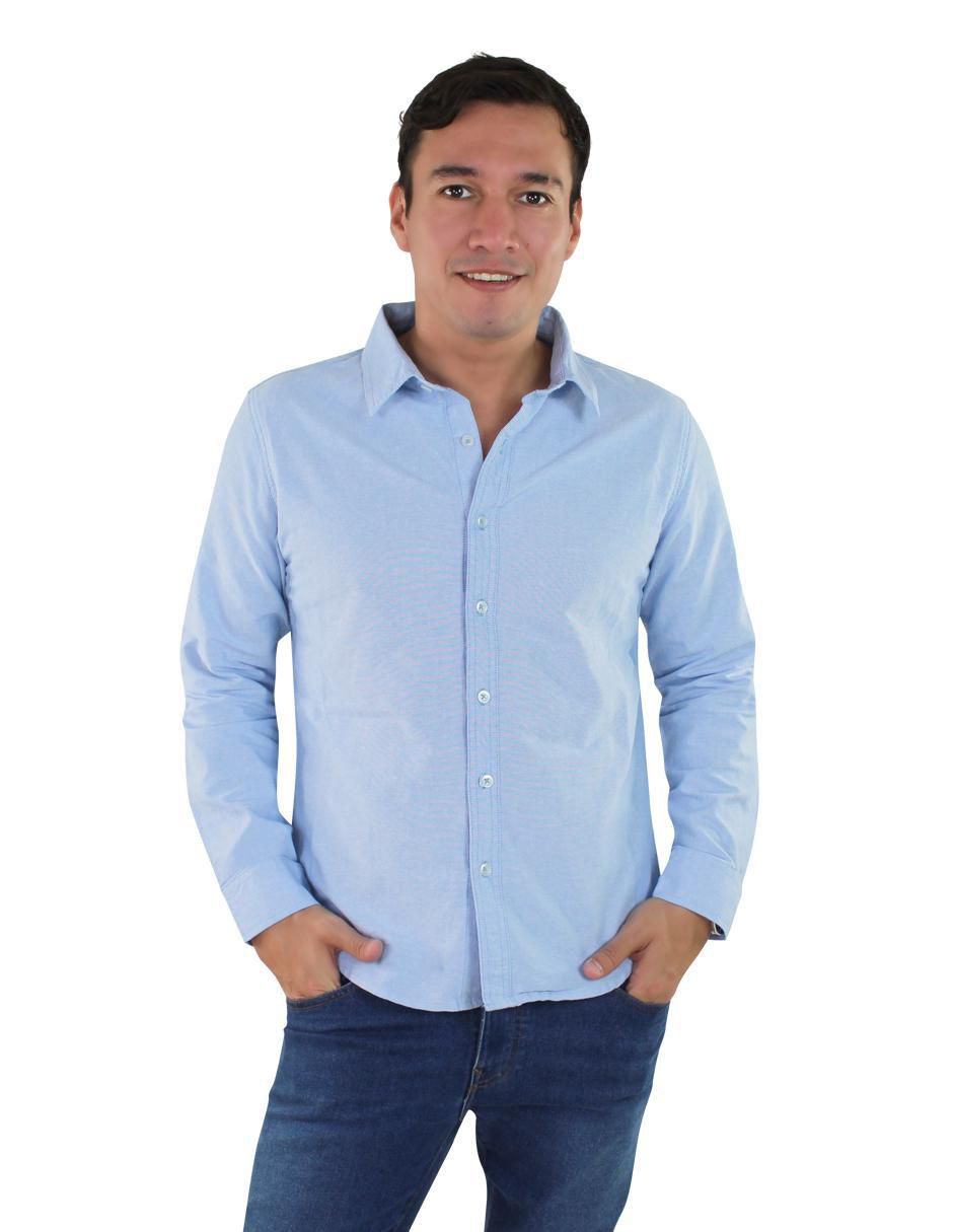 Camisa casual de algodón manga larga para hombre