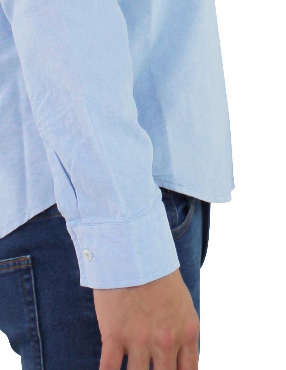 Camisa casual de algodón manga larga para hombre 7