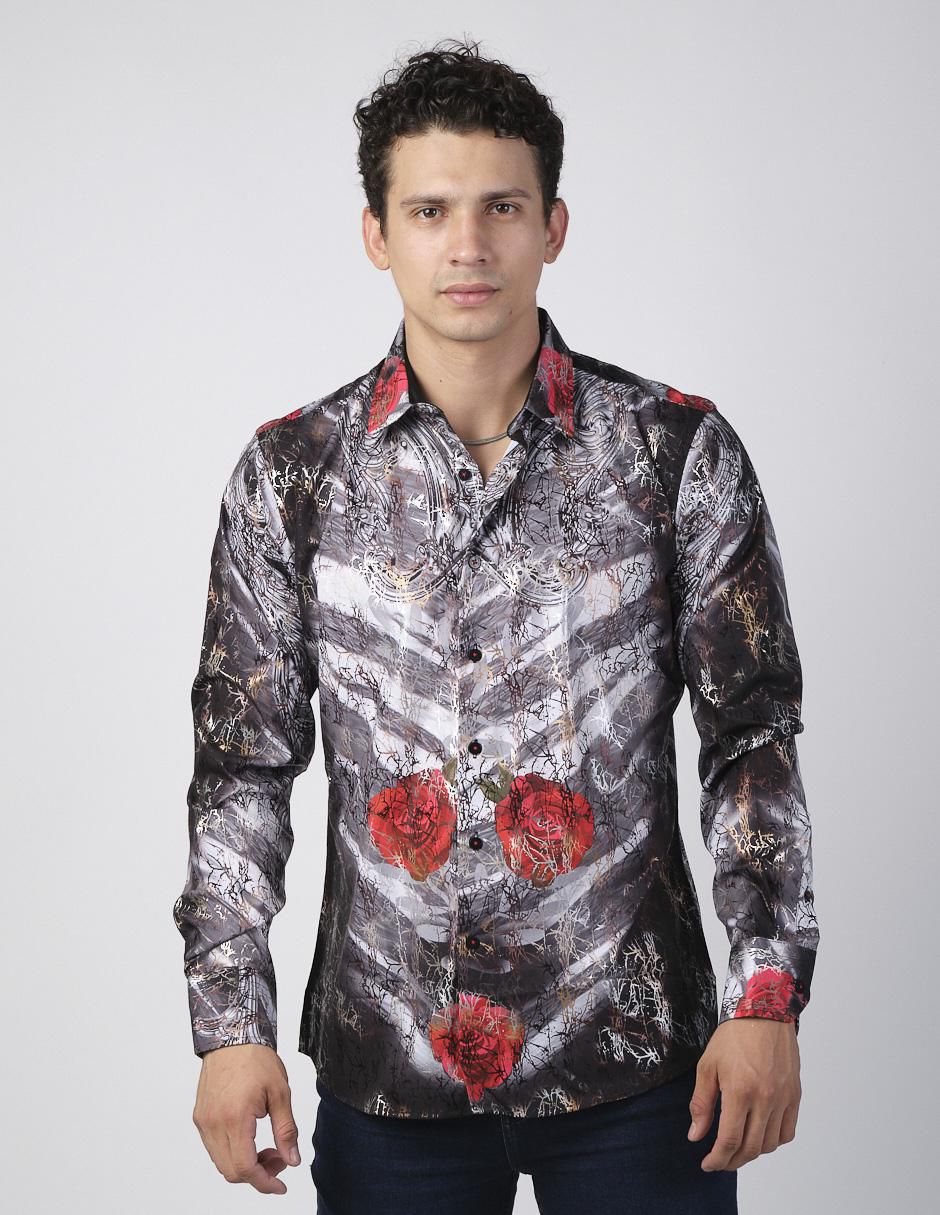 Camisa casual manga larga para hombre
