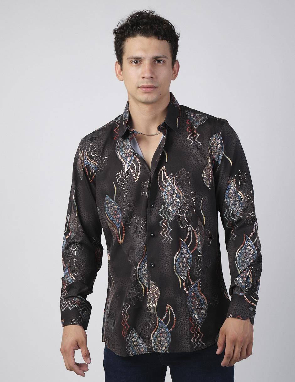 Camisa casual manga larga para hombre