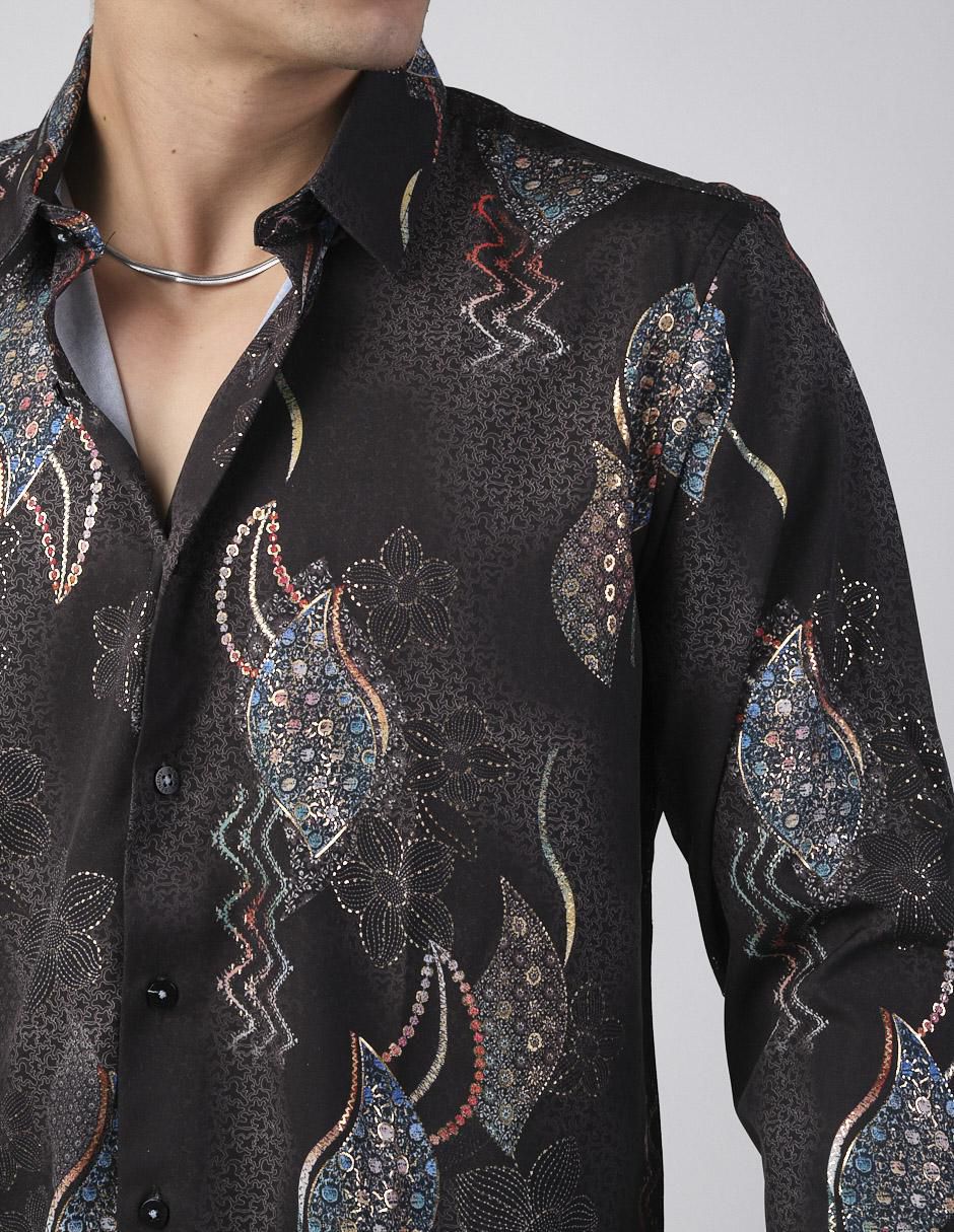 Camisa casual manga larga para hombre 4