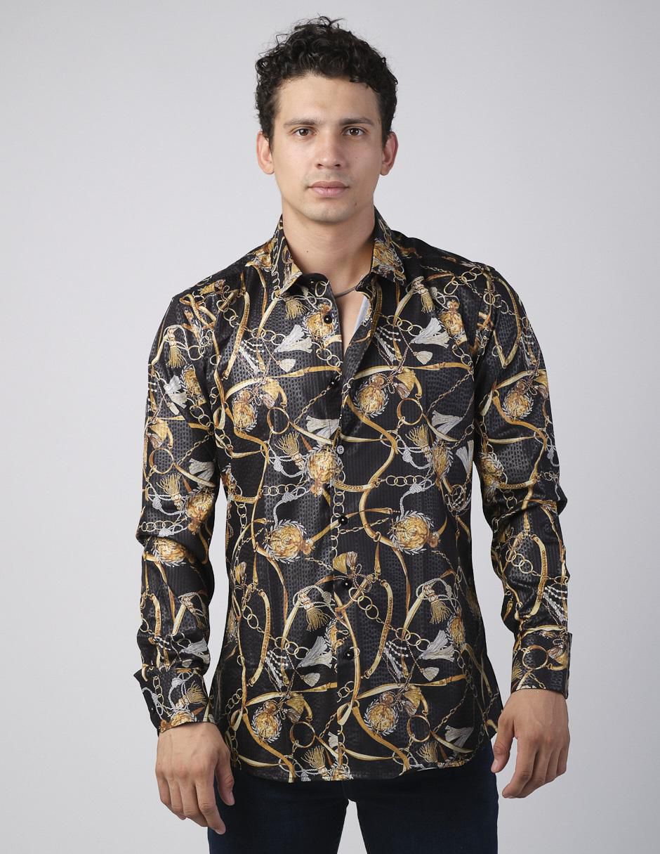 Camisa casual manga larga para hombre