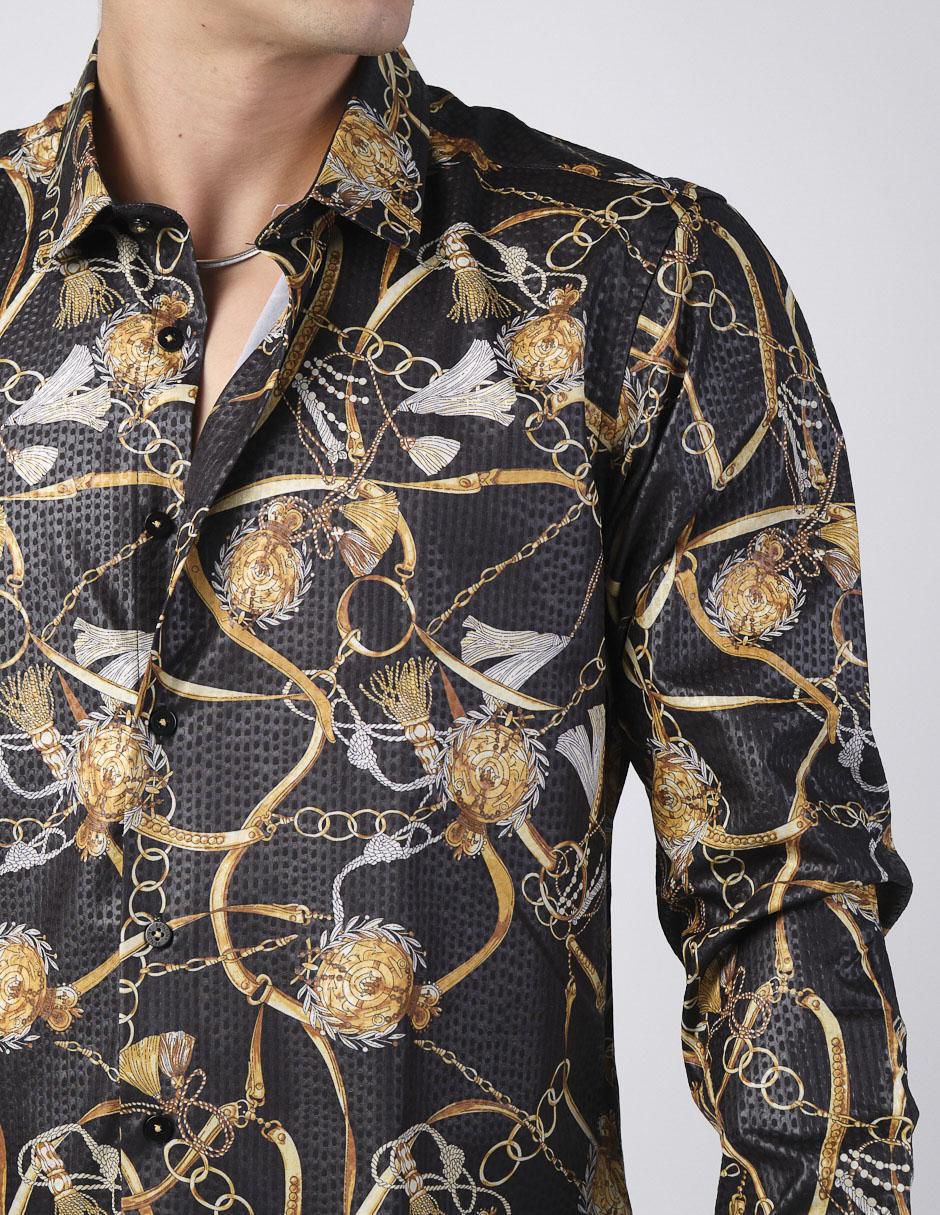 Camisa casual manga larga para hombre 4