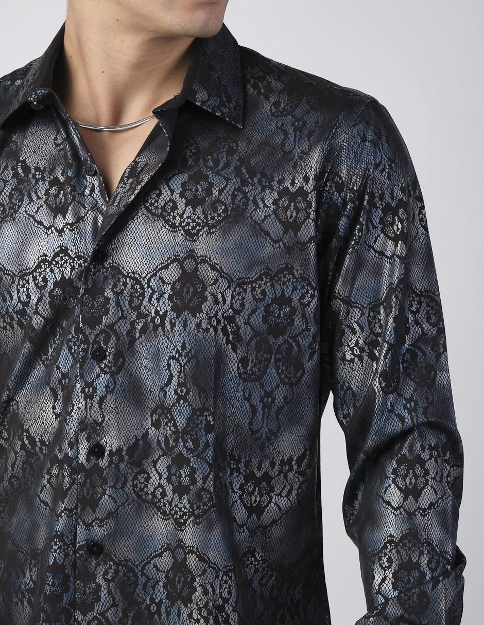 Camisa casual manga larga para hombre 4