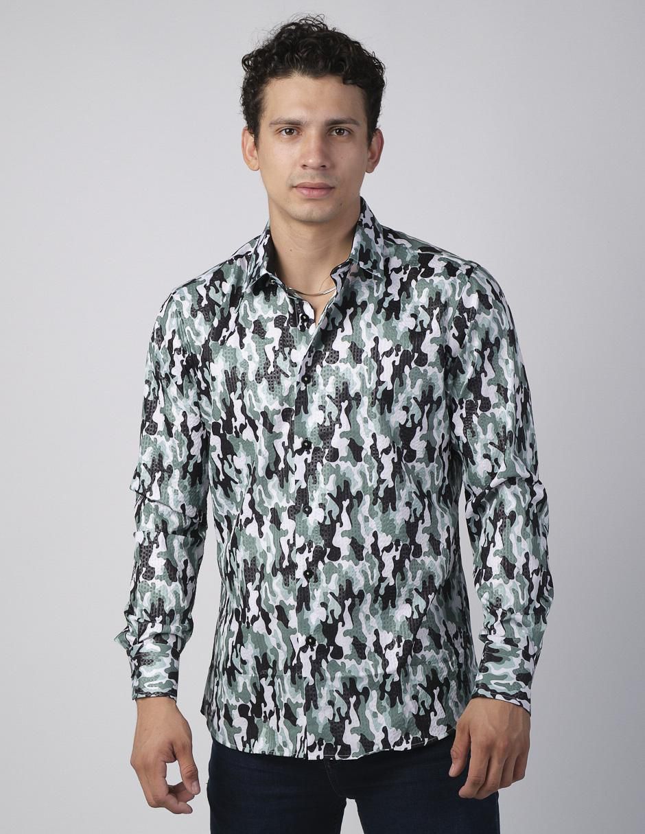 Camisa casual manga larga para hombre
